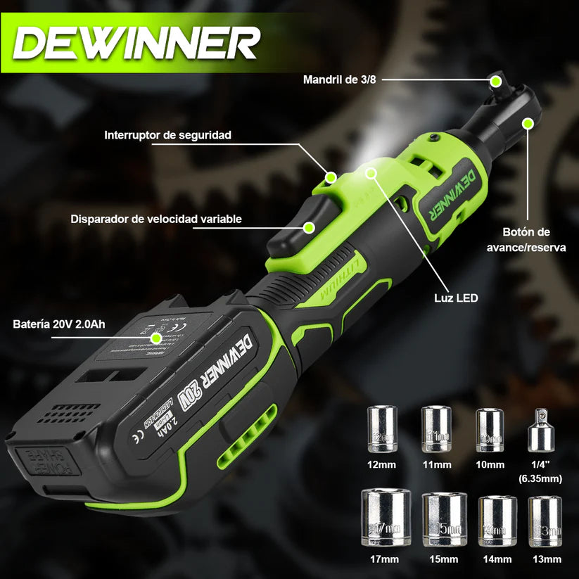 Matraca Inalambrica 20V Mando 3/8" 65Nm Dewinner DWJL