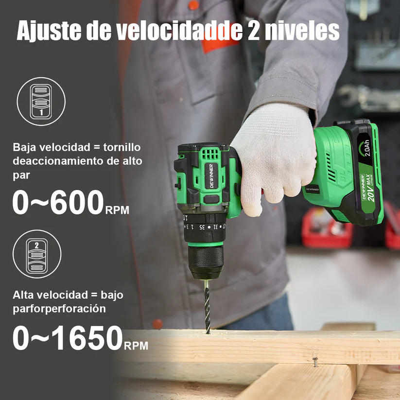 Taladro Rotomartillo Inalambrico Dewinner 3/8" 20v Brushless ATS-LDB30003