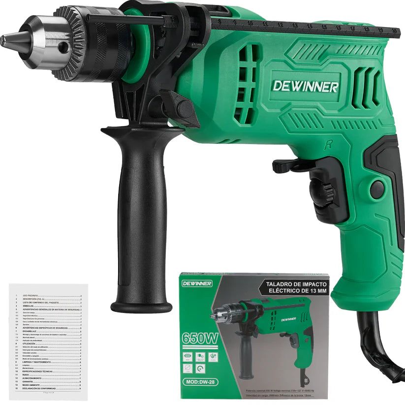 Taladro Rotomartillo De 1/2 Pulg 650W Profesional Dewinner DW-28