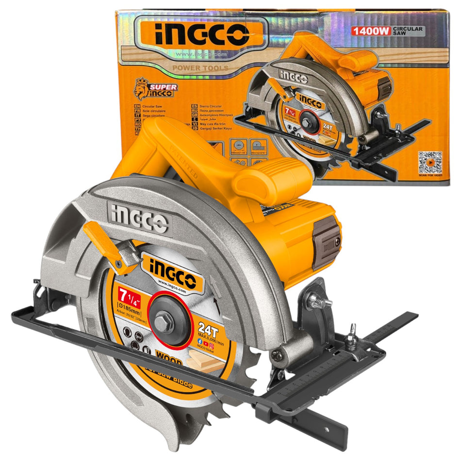 Sierra circular 7-1/4" Ingco UCS18538 1400W Electrica (184mm)