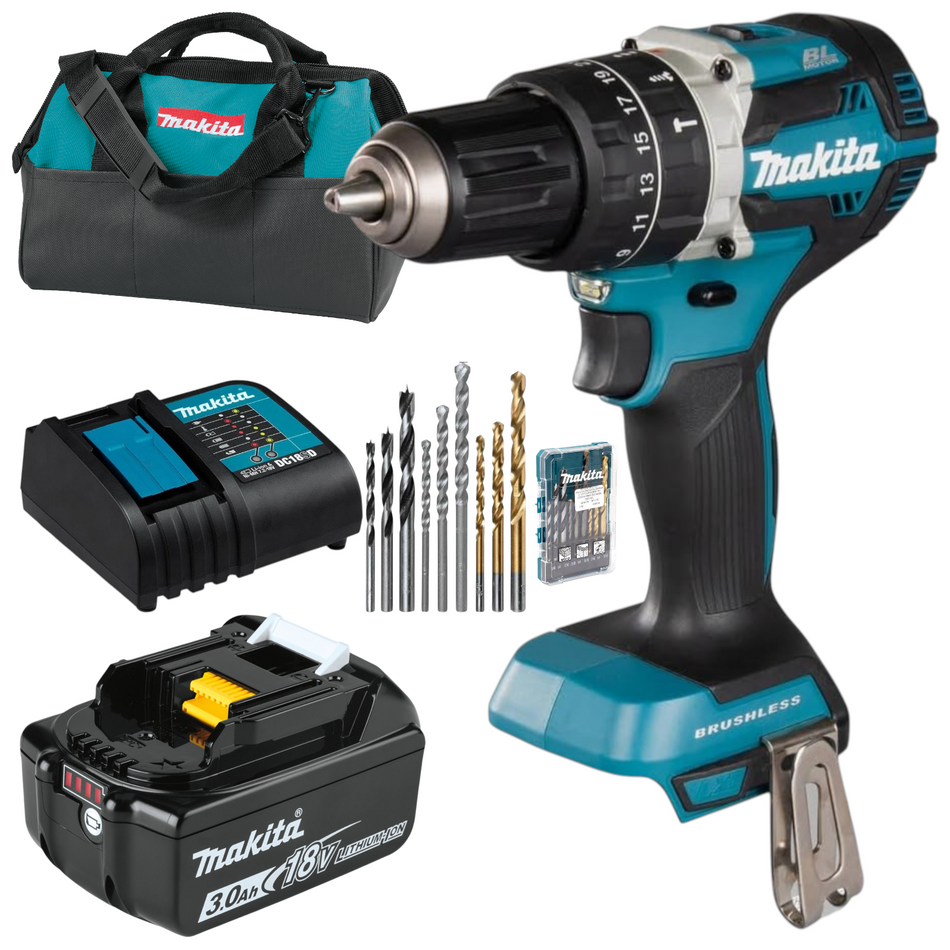 Taladro Rotomartillo Inalambrico 1/2" 18v Brushless 90Nm Makita DHP484