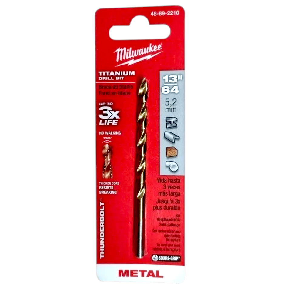 Broca De Titanio 13/64" Thunderbolt Milwaukee 48-89-2210