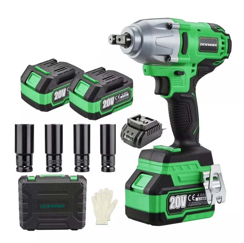 Llave De Impacto Inalambrica de 1/2" Brushless 600Nm Dewinner DW-3758