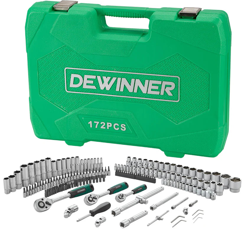 Juego de herramientas Autocle Mando 1/4"-3/8" 1/2" 172 piezas Dewinner DW-172JT