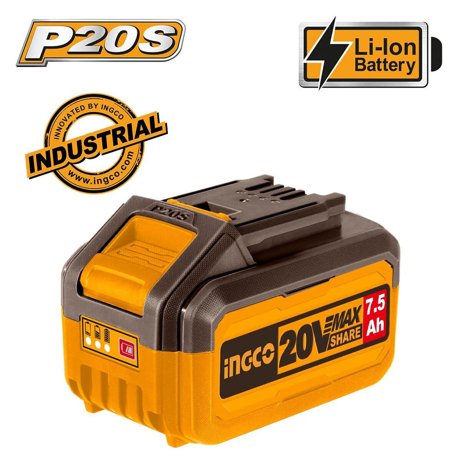 Batería Ingco 7.5Ah Li-ion 20V FBLI2075 P20S Litio Original