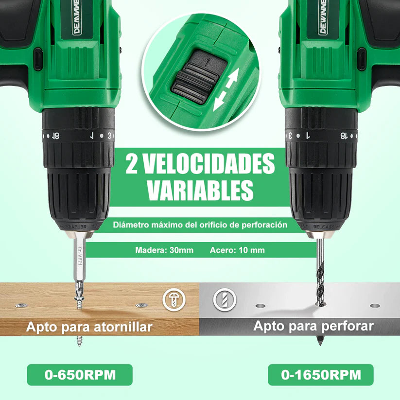 Taladro Rotomartillo Inalambrico 3/8" 20v Dewinner DW-1007