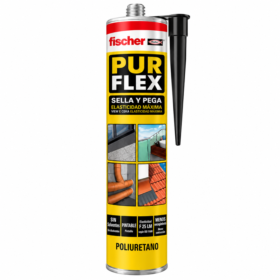 Sellador De Poliuretano Negro Fischer Purflex 300ml 545673