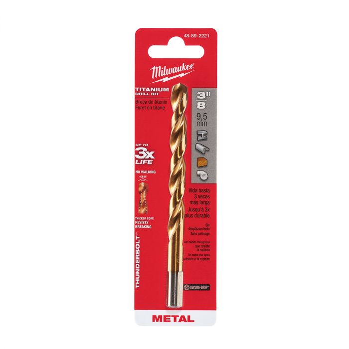 Broca De Titanio 3/8" Thunderbolt Milwaukee 48-89-2221