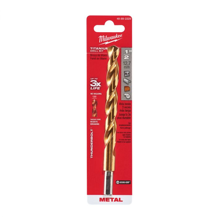 Broca De Titanio 1/2" Thunderbolt Milwaukee 48-89-2229