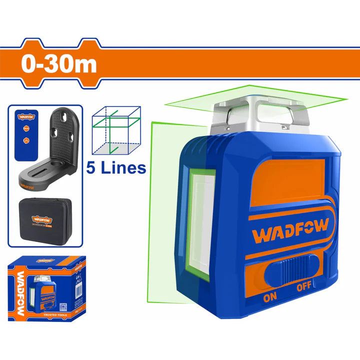 Nivel Laser 360 5 Lineas Luz Verde Autonivelante Recargable 30Mt Wadfow WLE2M05