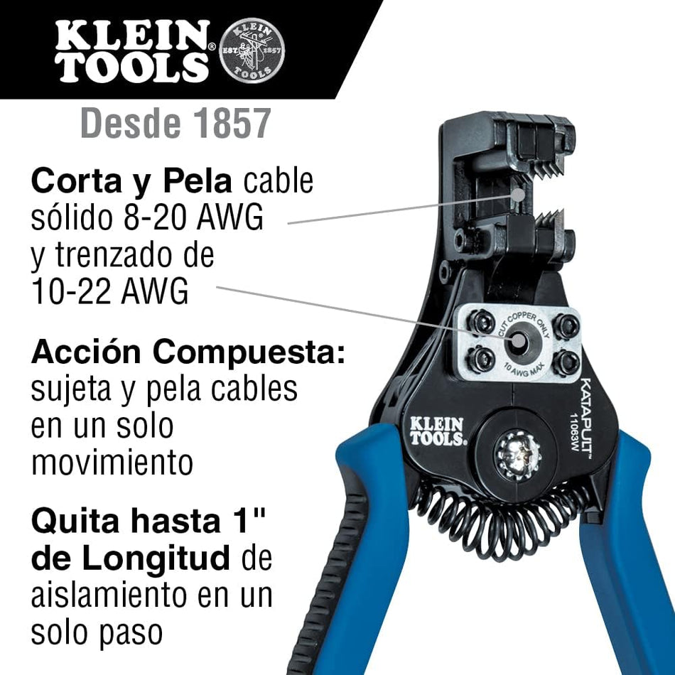 KLEIN TOOLS 11063W Pelacables Y Cortador Kataplut De 8 a 22 Awg