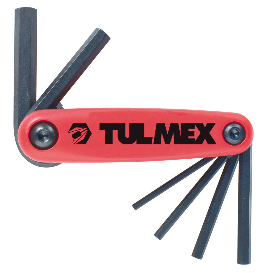 TULMEX 712 Juego De Llaves Allen Hexagonales 6Pz MM Tipo Navaja