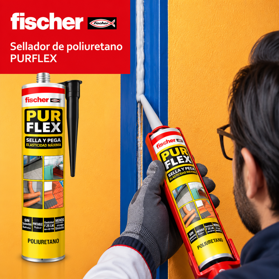 Sellador De Poliuretano Blanco Fischer Purflex 300ml 535893