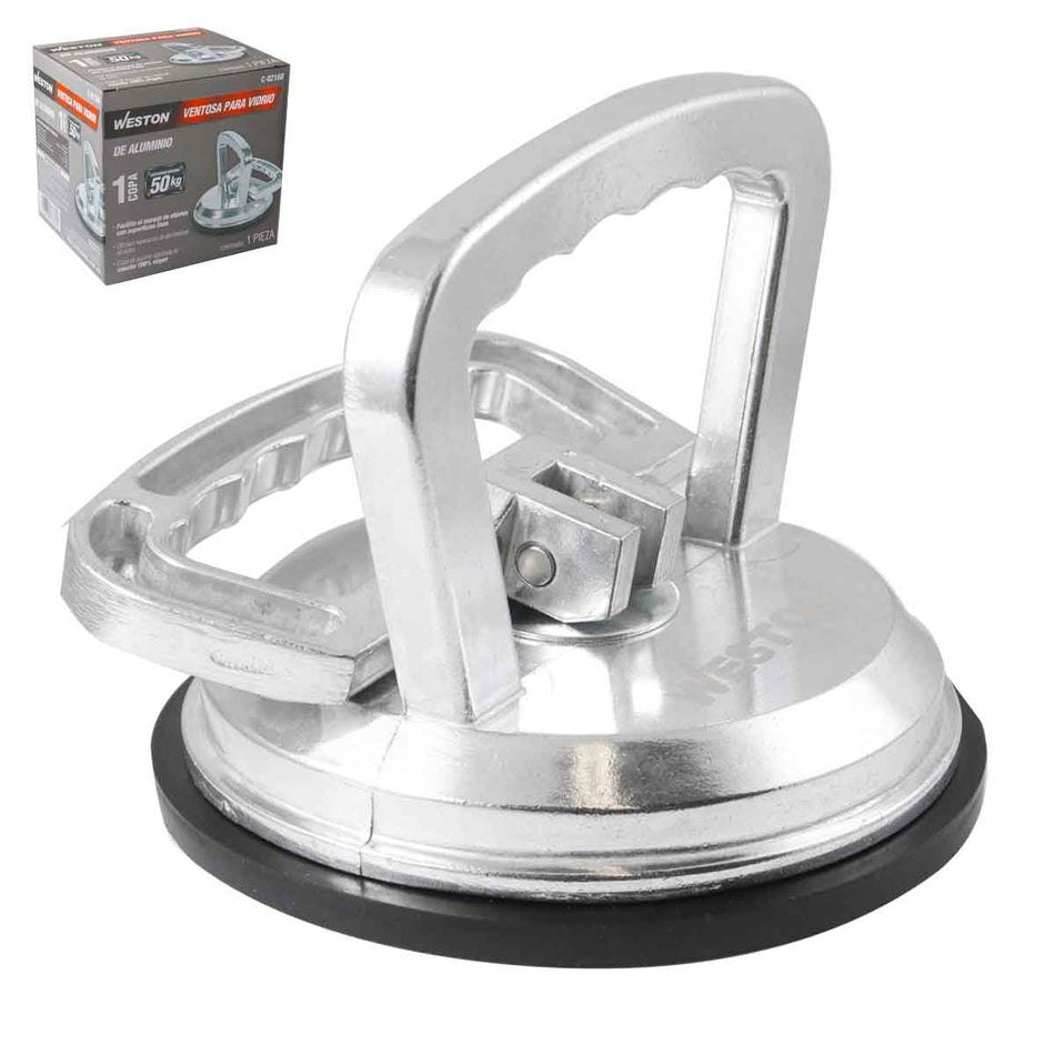Ventosa para vidrio de aluminio 1 Copa Cap.50Kg Weston C-02160