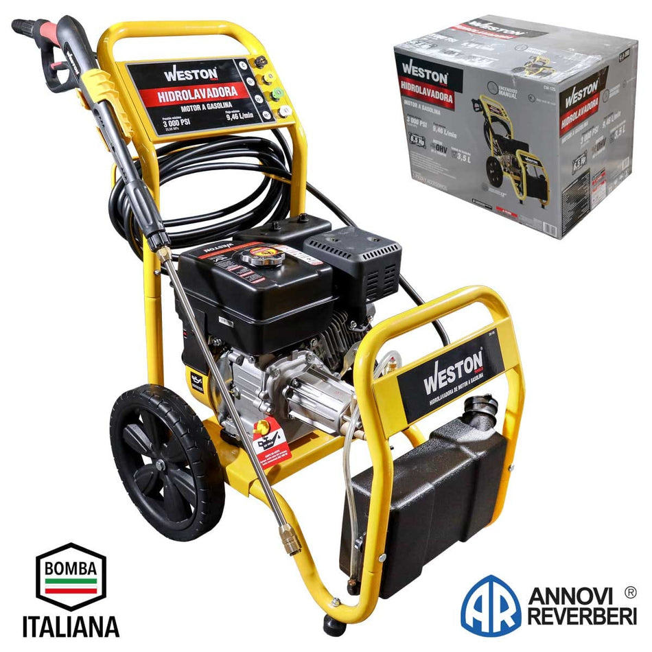 Hidrolavadora A Gasolina Industrial 3000Psi 6.5Hp 9.46L/Min Weston CW-125