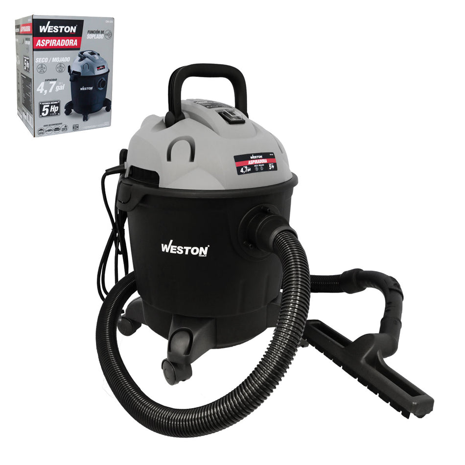 ASPIRADORA LIQUIDOS/SOLIDOS 18LT 5HP 4.7GAL 3,728W CW-225