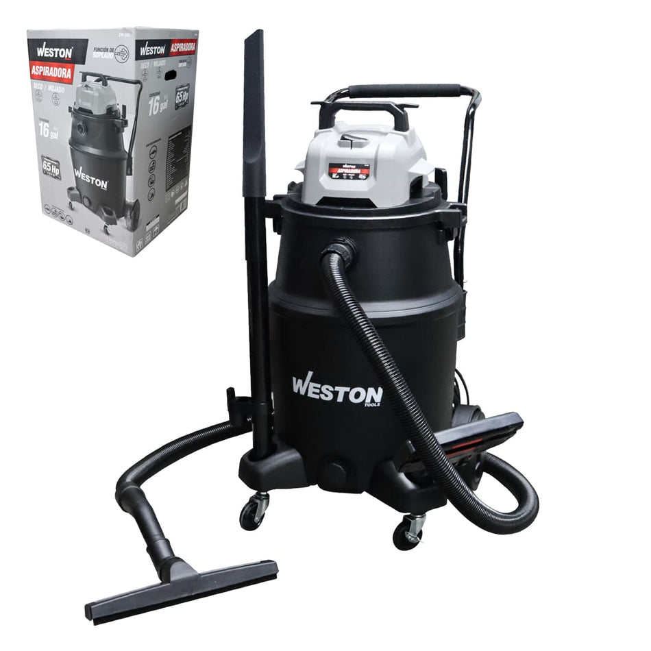 ASPIRADORA LIQUIDOS/SOLIDOS 60LT 6.5HP 16GAL 4,847W CW-235