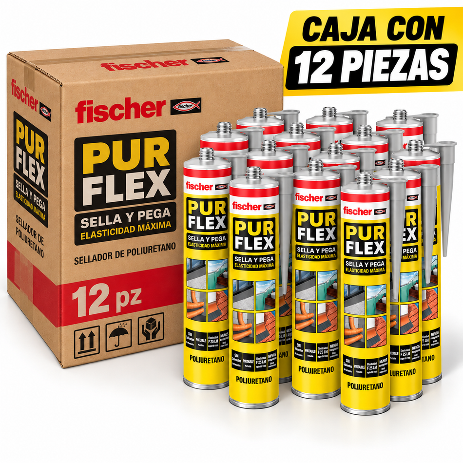 Sellador De Poliuretano Gris Fischer Purflex 300ml 535894 12pz