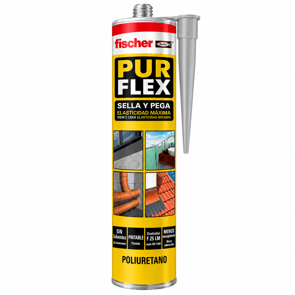 Sellador De Poliuretano Gris Fischer Purflex 300ml 535894