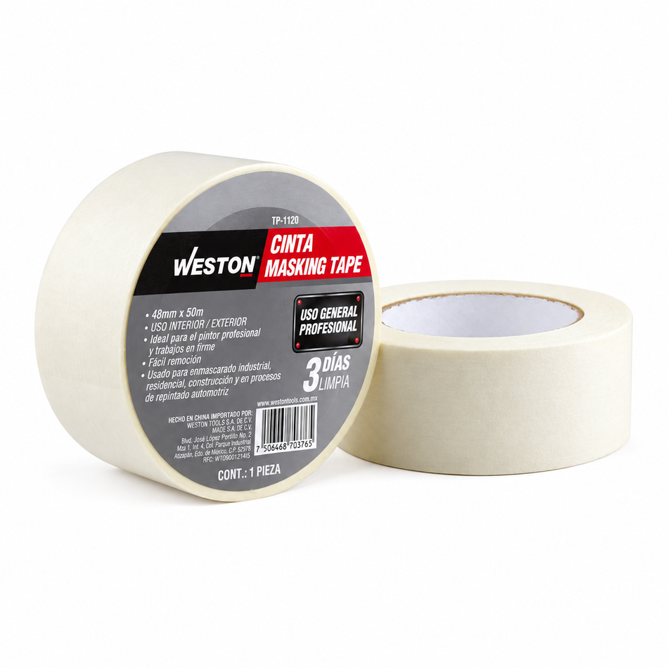 Cinta Masking Tape 2 Pulgadas 48mmx50m Weston TP-1120