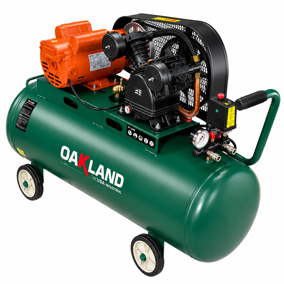 Compresor De Aire Oakland COM2508 108 Litros 2Hp De Banda