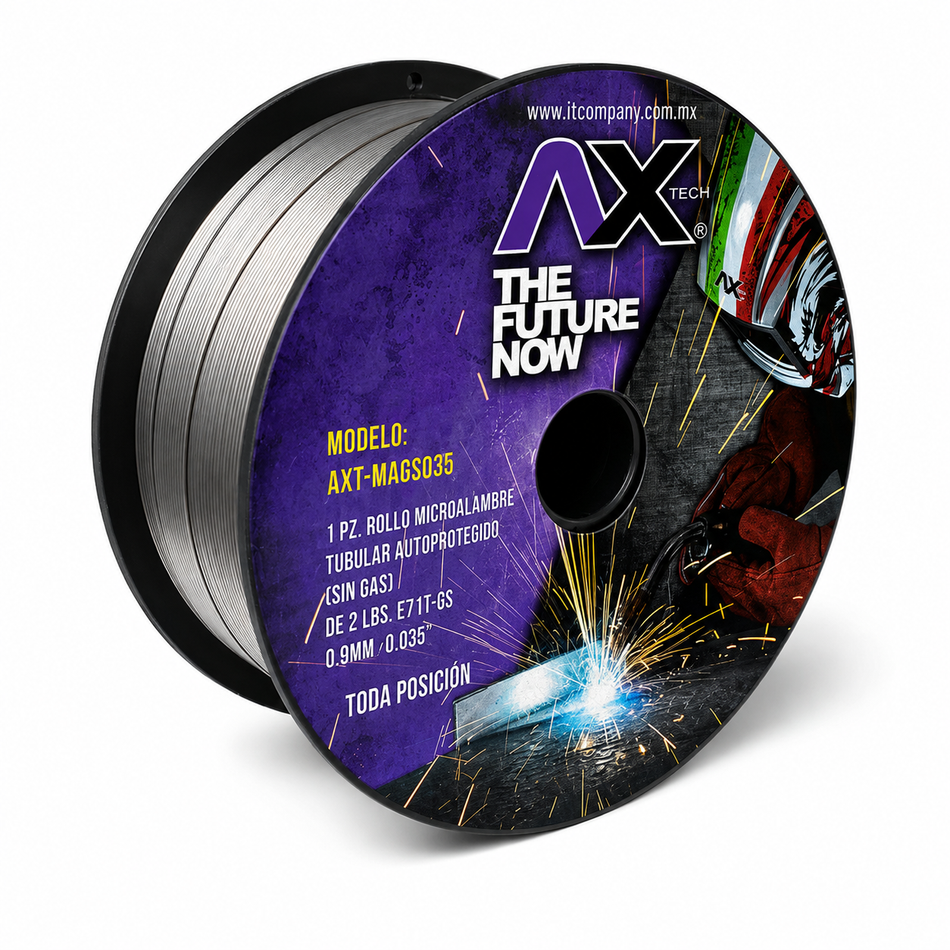 Axtech AXT-MAGS035 Soldadura De Micralambre Sin Gas Flux Core 1Kg 0.035" 0.9mm