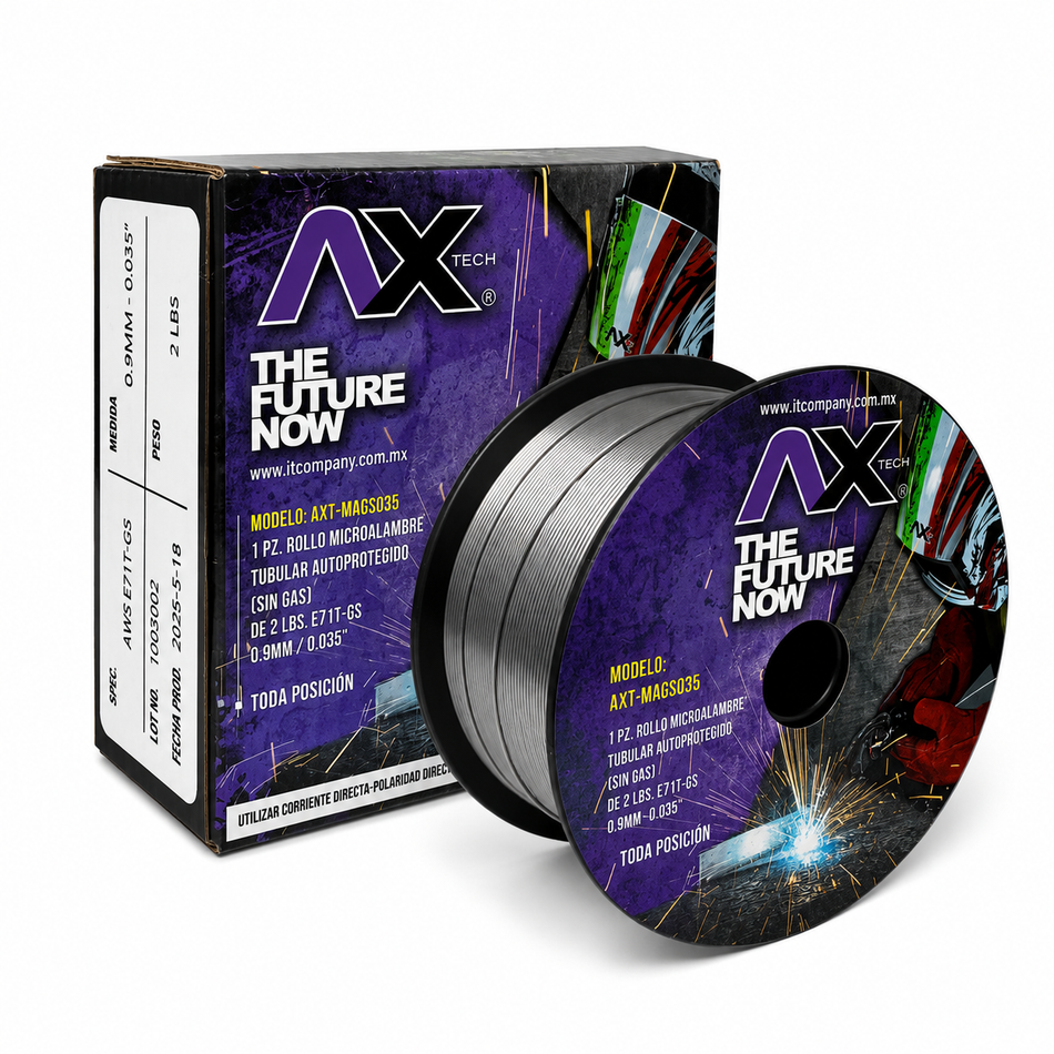 Axtech AXT-MAGS035 Soldadura De Micralambre Sin Gas Flux Core 1Kg 0.035" 0.9mm
