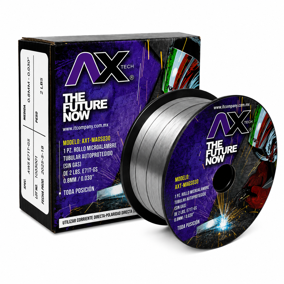Axtech AXT-MAGS030 Soldadura De Micralambre Sin Gas Flux Core 1Kg 0.030" 0.8mm
