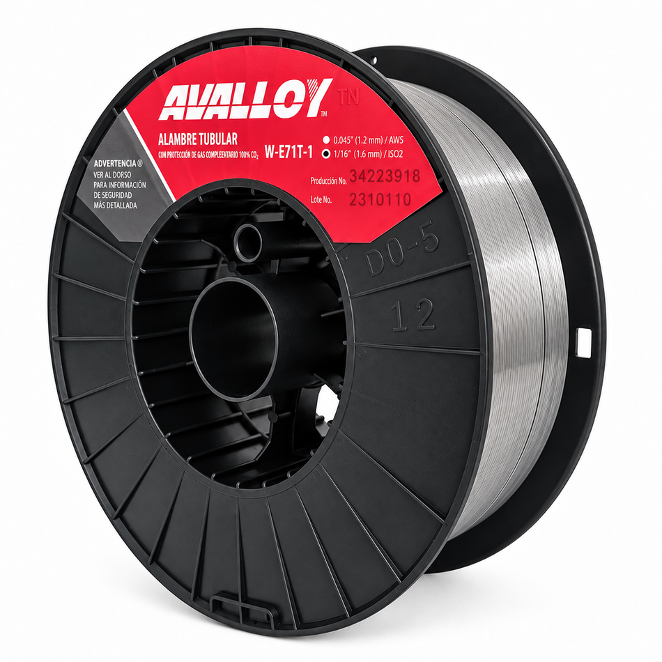 Soldadura De Microalambre Tubular E71T-1 1/16" 15KG Avalloy