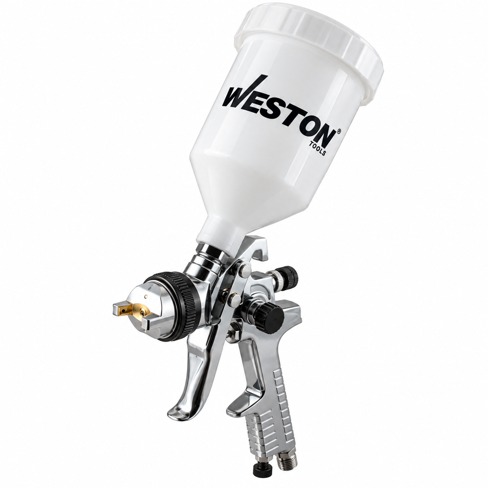 Pistola Para Pintar De Gravedad HVLP Vaso Plastico 600ML Weston W-70220