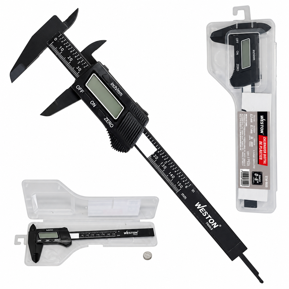 Calibrador Vernier Digital De Plástico 6" Weston STW-9550