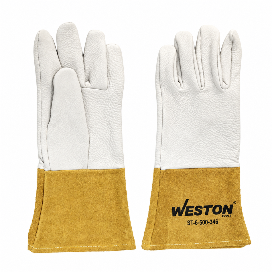 Guantes Para Soldar TIG Piel De Venado Suaves Largos Weston