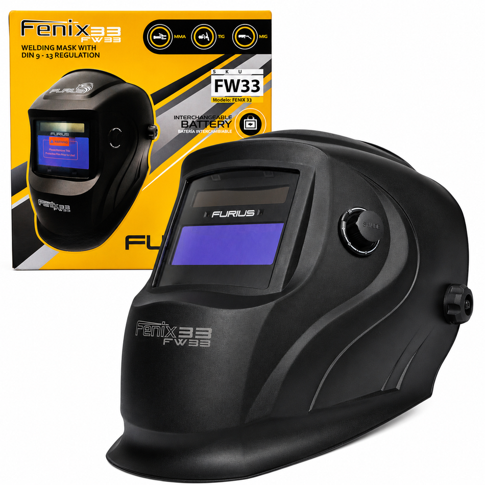 Careta Para Soldar Electrónica Furius FW33 FENIX 33 Vision A Color