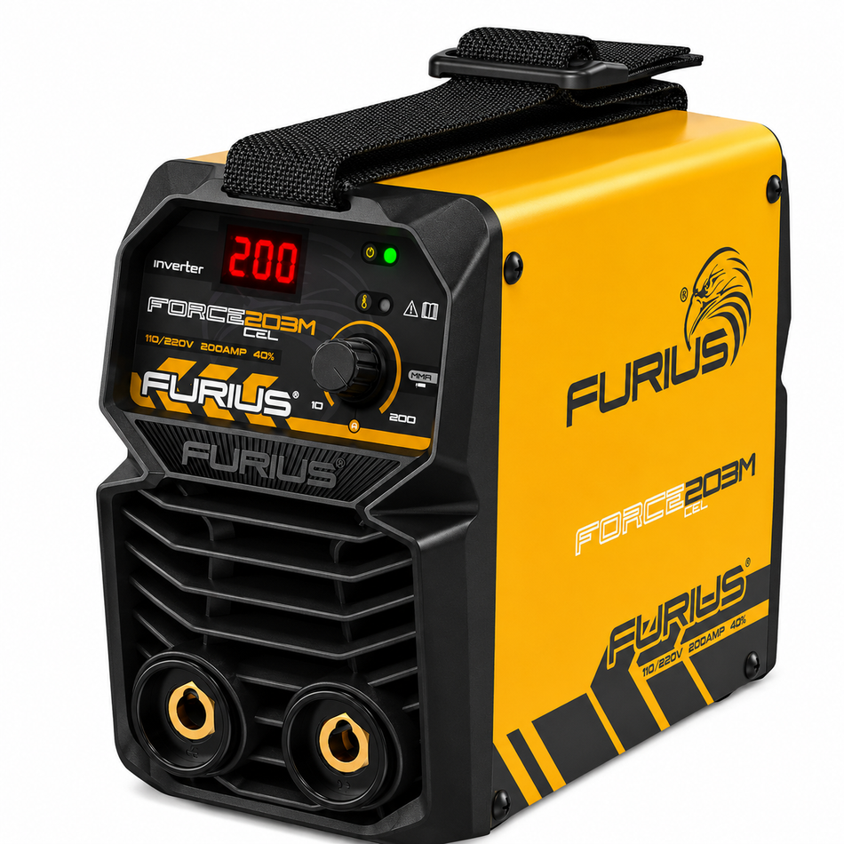 Soldadora Inversora Furius Force 203 Cel Mini 200Amp 110/220V