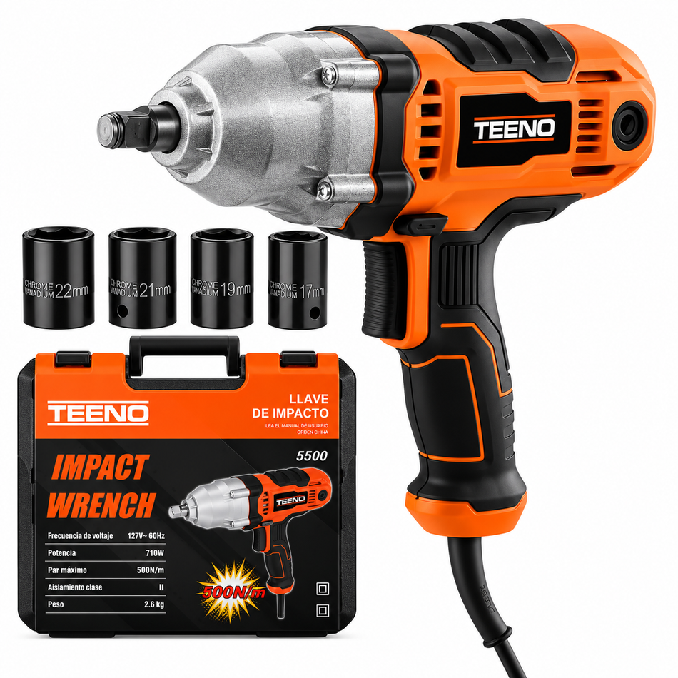 Llave De Impacto Electrica 500Nm Teeno 5500 710W 110V