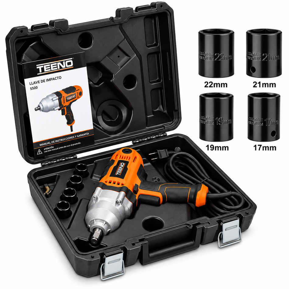 Llave De Impacto Electrica 500Nm Teeno 5500 710W 110V