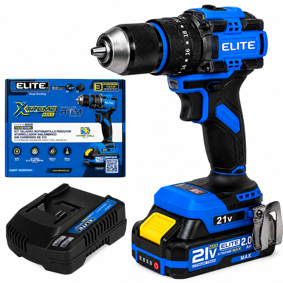 Rotomartillo Inalambrico Elite XID2159K 1/2" 21V 60Nm Brushless