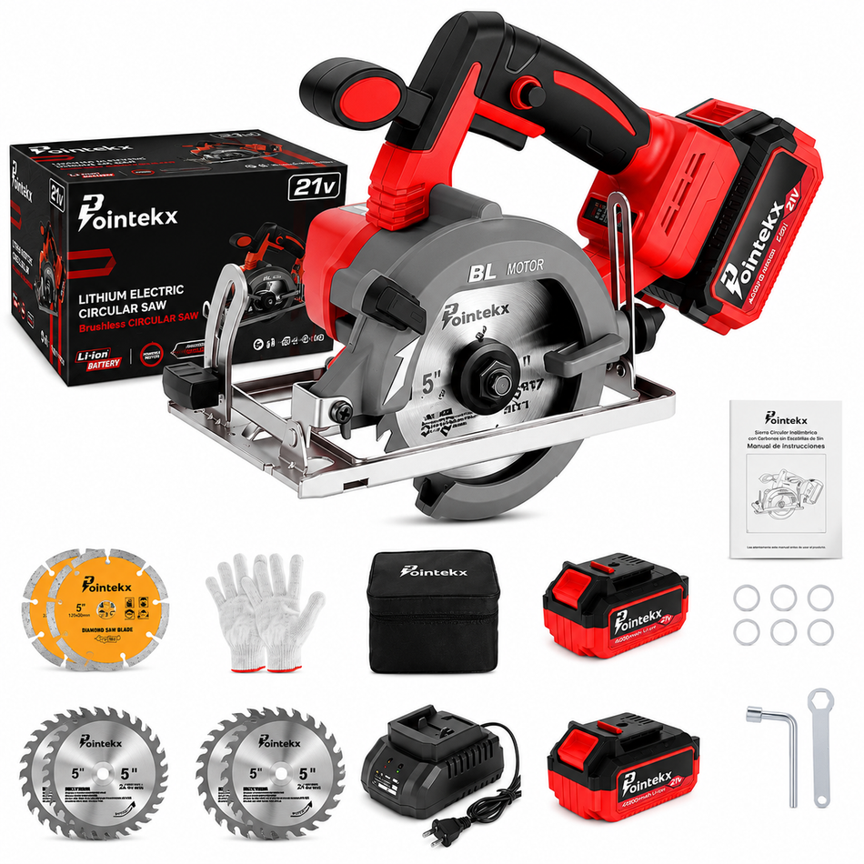 Sierra Circular Inalambrica Pointekx 5" 21V Brushless 3B4853