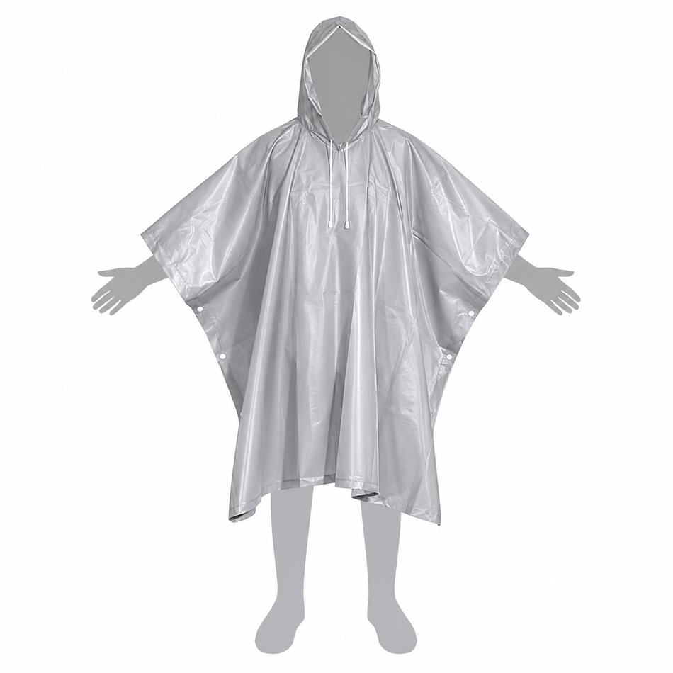 Poncho Impermeable Para Lluvia Gris 0.12mm Unitalla Weston IM-050