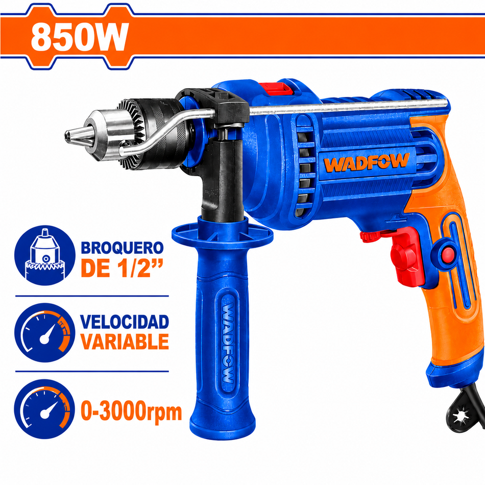 Taladro Rotomartillo Wadfow UWMD15851 850W 1/2" 3000Rpm