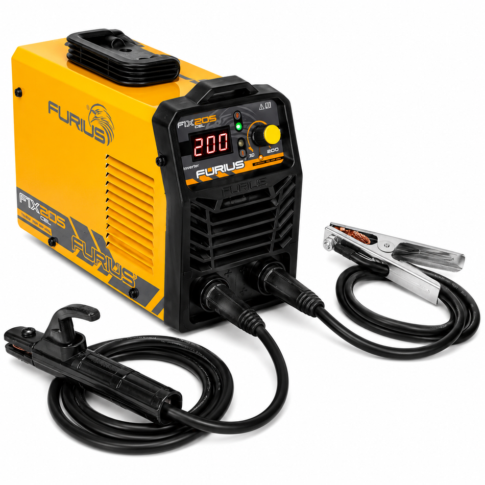 Soldadora Inversora Furius FiX205 FW205CEL 200A 110/220V Cellulosic
