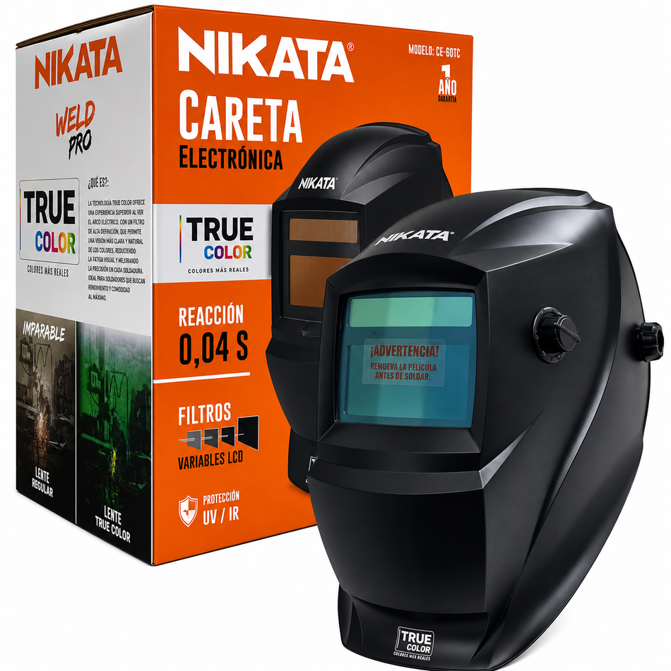 Careta Para Soldar Electrónica Vision A Color 13 Sombras Nikata CE-60TC