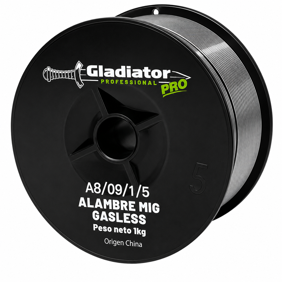 Soldadura De Micralambre Sin Gas Flux Core 1Kg 0.035" 0.9mm Gladiator A8/09/1/5