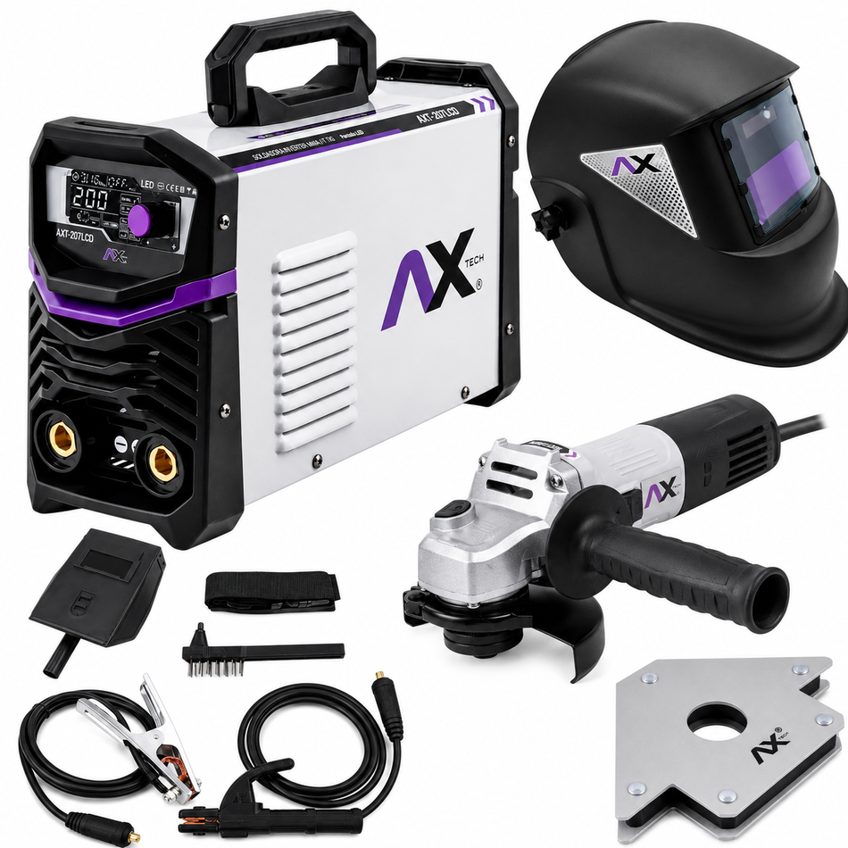 Axtech AXT-207LCD-C1 Combo Soldadora Inversora 200A 110/220V MMA TIG Lift