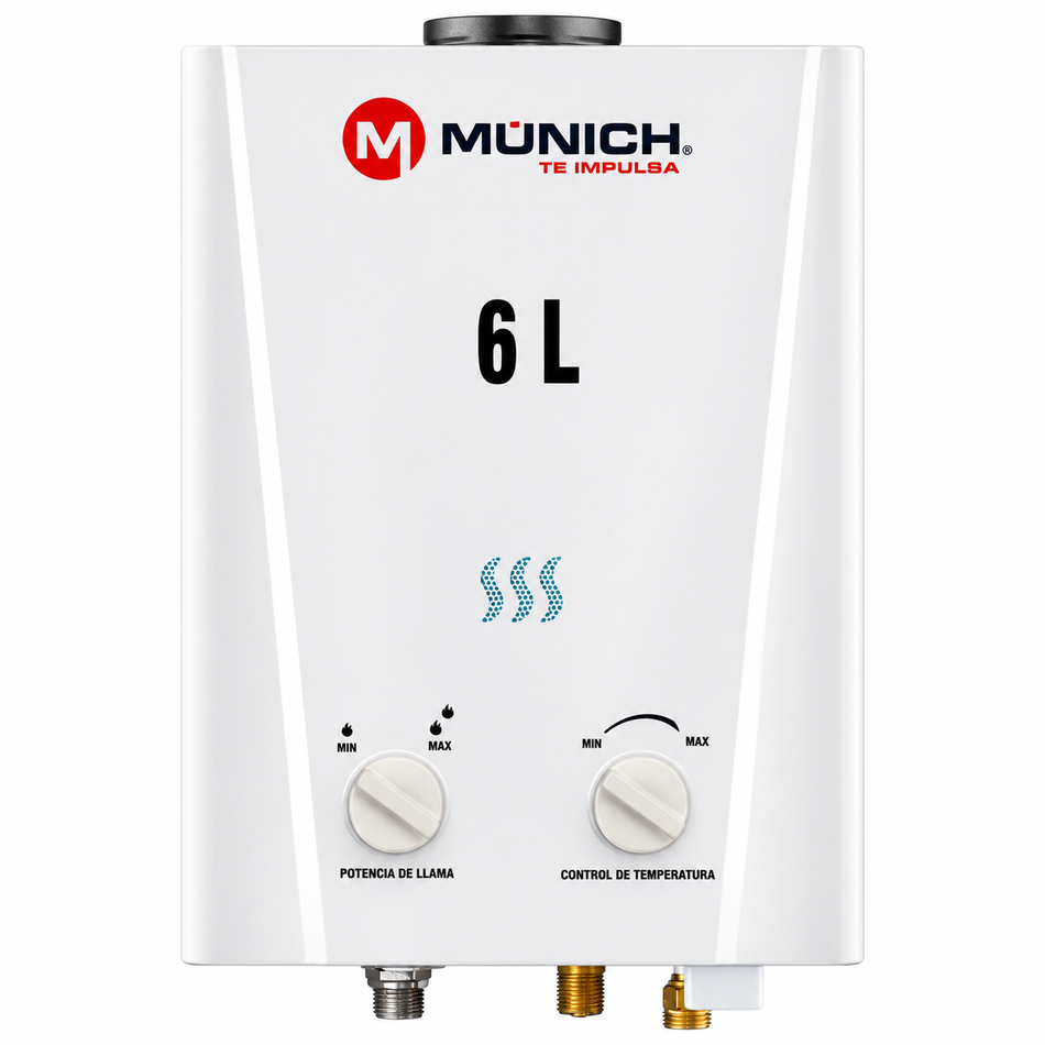 Calentador De Agua Instantáneo 6 LT LP Automático Boiler Munich CP-6L