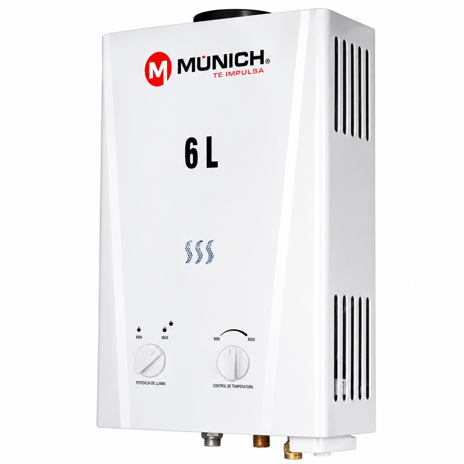 Calentador De Agua Instantáneo 6 LT LP Automático Boiler Munich CP-6L