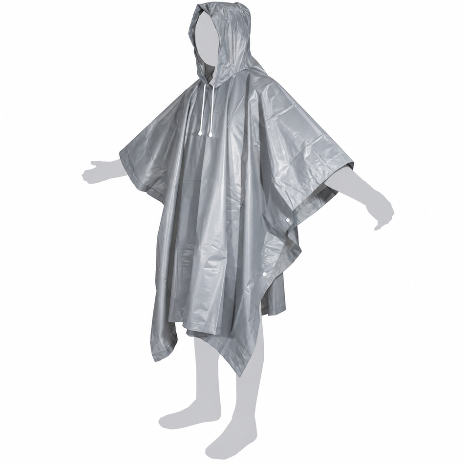 Poncho Impermeable Para Lluvia Unitalla Gris 0.12mm Weston IM-050
