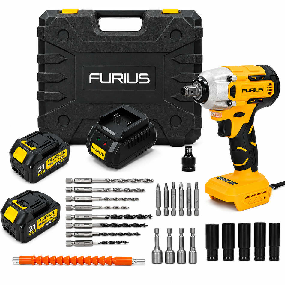 Llave De Impacto Inalambrica Furius FIW213K 1/2" 420Nm 21V Brushless