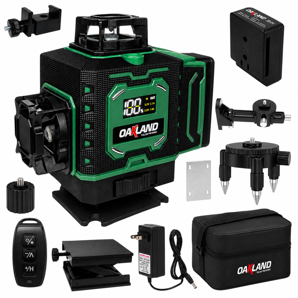 Nivel Laser Oakland NL-1605P 360 16 Lineas Luz Verde Autonivelante Recargable 40Mt