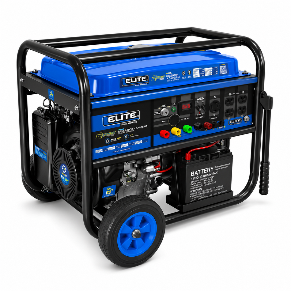 Planta Generador Eléctrico a Gasolina 8,000W 16Hp 110/220V Elite 2G80